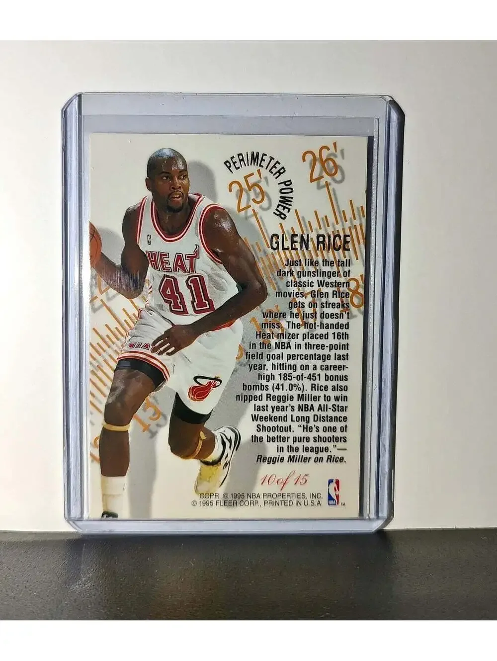 Glen Rice 1995-96 Flair NBA #10 Perimeter Power Card